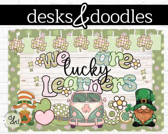 March Retro St. Patrick Classroom Decor| St. Patrick's Gnome bulletin board Kit| Groovy Lucky St. Pat's Classroom Door Decor - Groovy Gnome