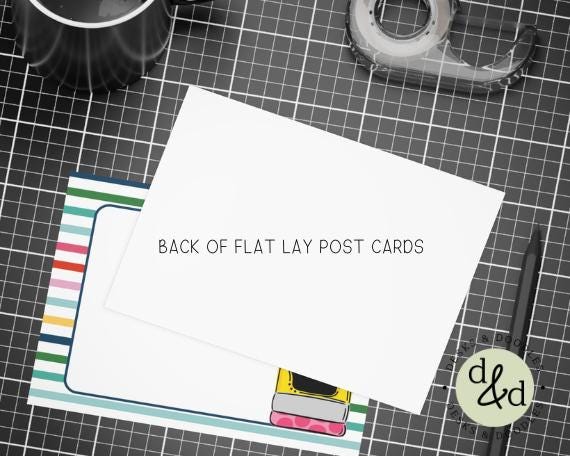 Personalized Blank Note Card Set of 10- Bright Stripes with Envelopes| Custom Note Cards for Teacher Gifts| Name Stationery Gift Set