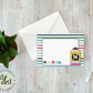 Personalized Blank Note Card Set of 10- Bright Stripes with Envelopes| Custom Note Cards for Teacher Gifts| Name Stationery Gift Set